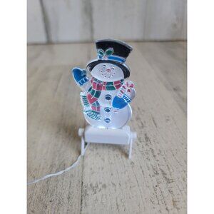 Lemax snowman light up yard sign Xmas‎ Village accessory